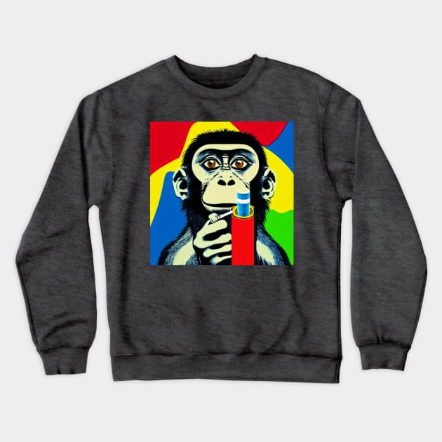 Colorful smoking monkey Crewneck Sweatshirt by O.M design